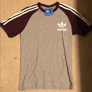 Maroon and Gray Adidas Shirt